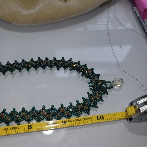 Beaded Custom Handwoven Crystal Necklace - Picture 3 of 7
